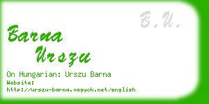 barna urszu business card